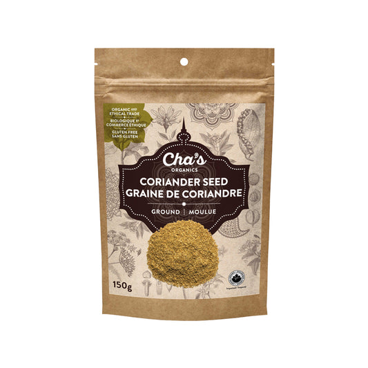 Cha's organics graine coriandre moulue sans gluten biologique 150 g