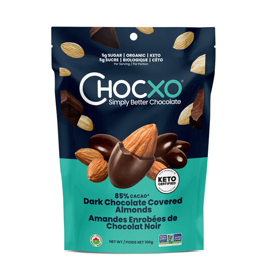 Amandes enrobées chocolat noir 85 % cacao||Dark Chocolate Covered Almonds 85% Cacao