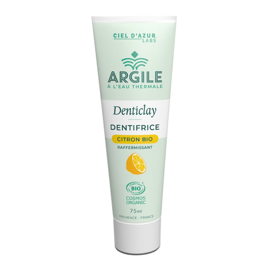 Denticlay Dentifrice Argile Citron Bio||Denticlay Organic Lemon Clay Toothpaste