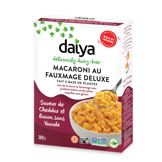 Daiya Macaroni coquilles au fauxmage deluxe a base de plantes cheddar et bacon sans viande sans laitiers sans gluten  309 g