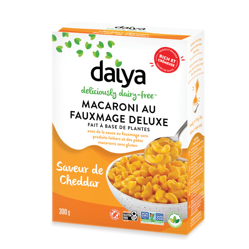 Daiya Macaroni au fauxmage deluxe a base de plantes sans gluten cheddar 300 g