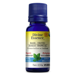 Divine essence huile essentielle basilic tropical biologique fatigue intellectuelle 15 ml