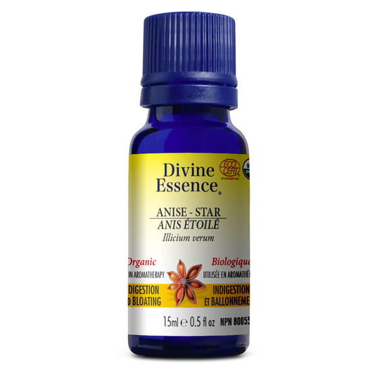 Divine essence huile essentielle anis étoilé biologique indigestion et ballonnements 15 ml