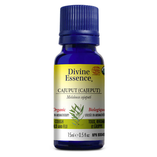 Divine essence huile essentielle cajuput cajeput biologique Toux rhume et grippe 15 ml