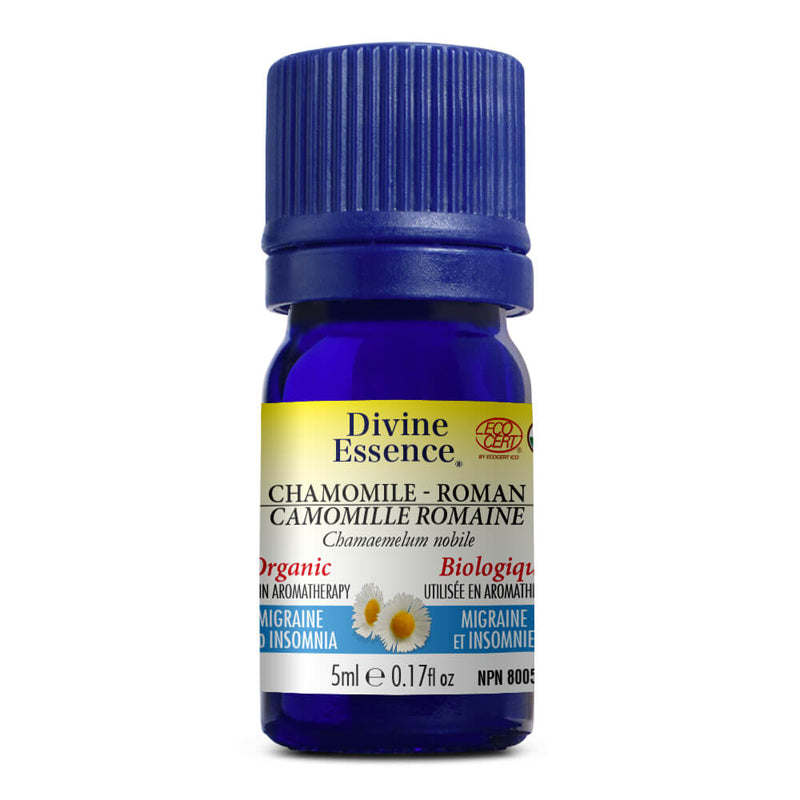 Divine essence huile essentielle camomille romaine biologique migraine et insomnie 5 ml