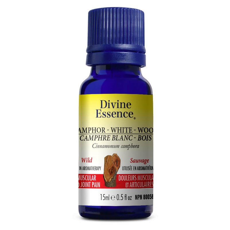 Divine essence huile essentielle camphre blanc bois biologique douleurs musculaires et articulaires 15 ml