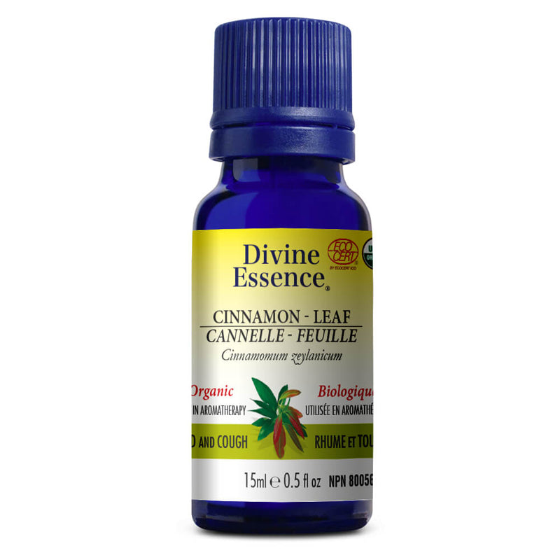 Divine essence huile essentielle cannelle feuille biologique rhume et toux 15 ml