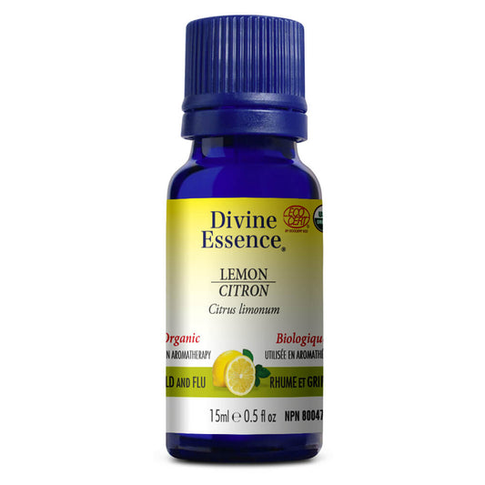 Divine essence huile essentielle citron biologique rhume et grippe 15 ml