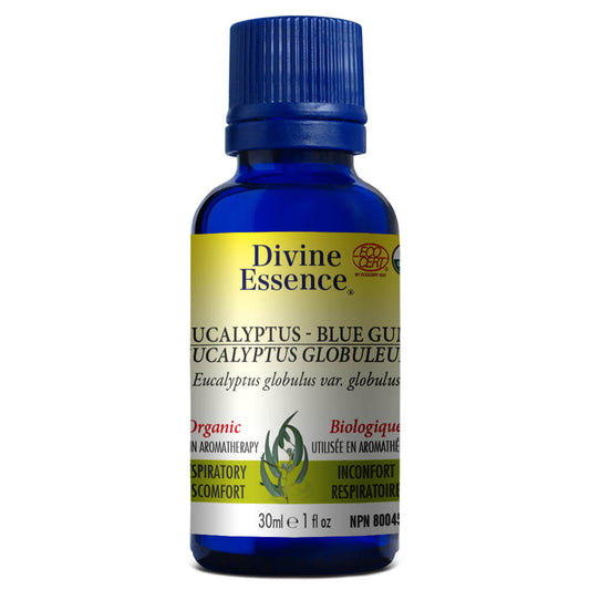 Divine essence huile essentielle eucalyptus globuleux biologique inconfort respiratoire  30 ml