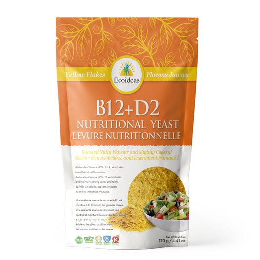 Ecoideas levure nutritionelle b12 + d2 vegan keto 125g
