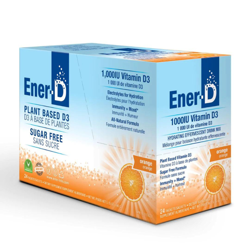 Vitamine Ener-D 1 000 UI Boisson Effervescente Orange Sans Sucre