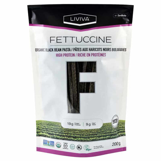 Fettuccine aux haricots noirs biologiques||Organic black bean pasta - Fettuccine