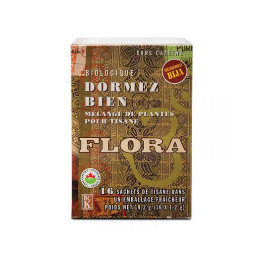 Flora Dormez bien Mélange de plantes pour tisane biologique sans caféine 16 sachets