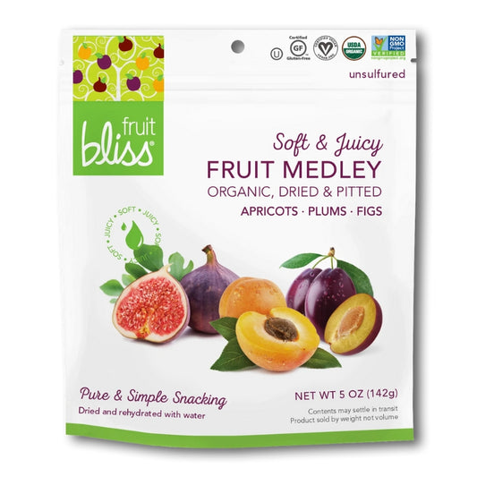 Fruit Bliss Mélange De Fruits Séchés Bio - Abricots, Figues Et prunes Sans gluten Végane, Sans OGM