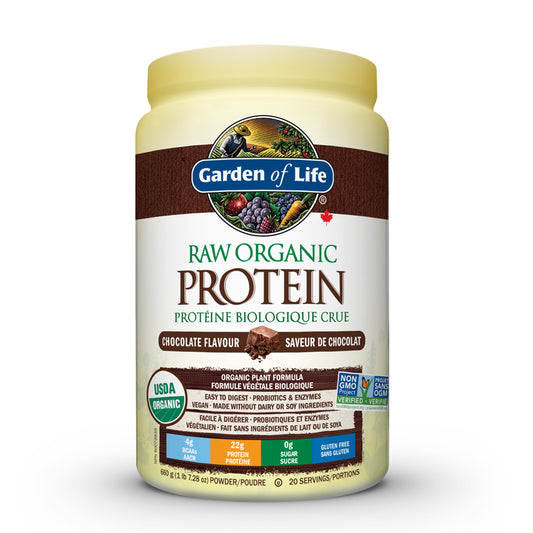 Garden of life protéine biologique crue sans gluten saveur chocolat 660 g