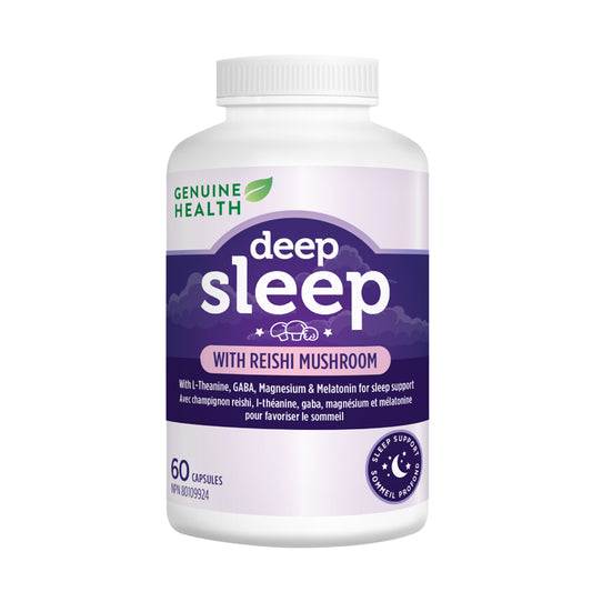 Genuine Health Deep Sleep Avec Champignon Reishi Naturel Sans gluten Sans OGM