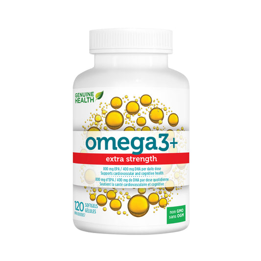 Genuine Health omega 3 + extra fort sans ogm 120 gélules