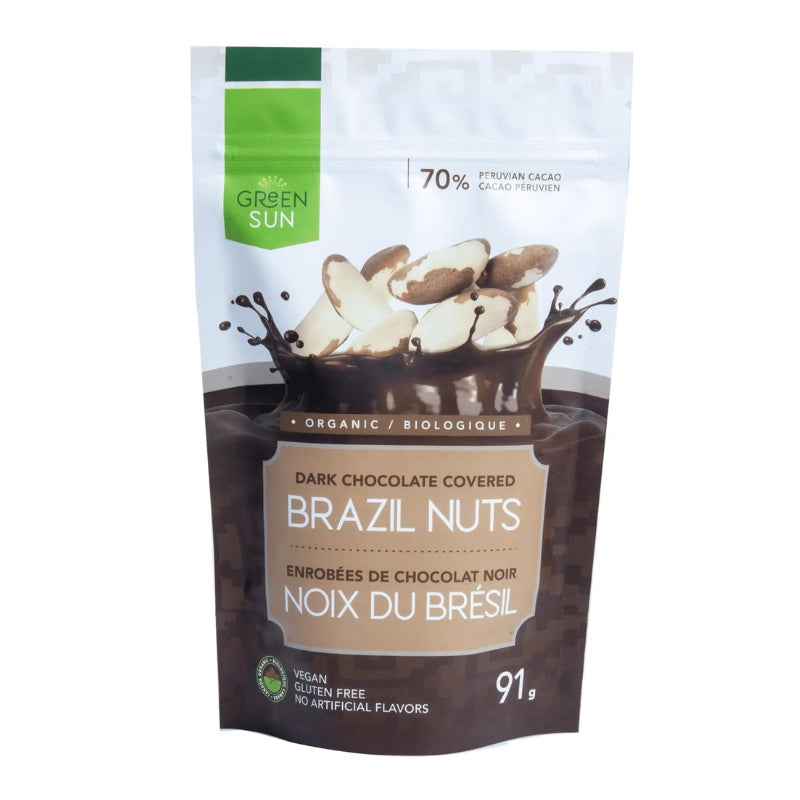 Green Sun Noix Du Brésil Enrobées De Chocolat Noir Bio Végane sans Gluten 