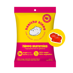 Healthy hippo Hippopotames Gélatineux Citron Pastèque Mangue Fraise 3 g sucre Végane Riche en fibre