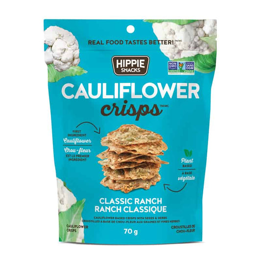 Hippie snacks cauliflower crisps ranch classique