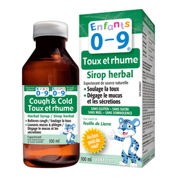Homeocan Sirop Herbal Toux Et Rhume Enfants 0-9 Soulage la toux Dégage le mucus et les sécrétions Sans gluten Sans Miel Sans somnolence