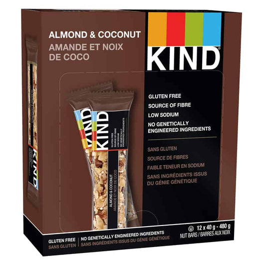 Amandes et noix de coco||Kind bars - Almond & Coconut 12 x 40g