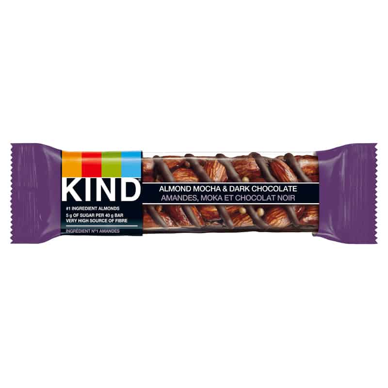 Amandes Moka et chocolat noir||Kind bars - Almond mocha & Dark chocolate 12 x 40G