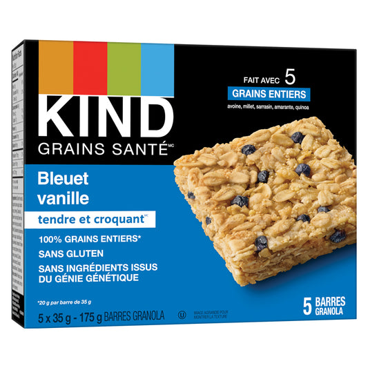 Kind barres granola vanille bleuet Sans gluten Sans OGM