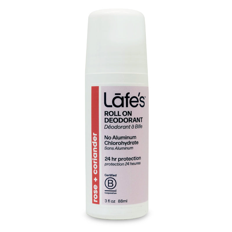 Lafe's déodorant à bille sans aluminium protection 24 hr Rose + Coriandre 88 ml