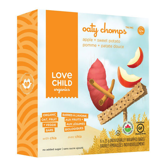 Love Child Organics Barres D'Avoine Aux Pommes Et Patates Douces Biologique Sans gluten