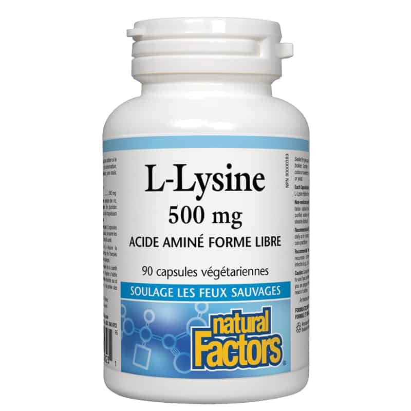 Natural factors l lysine 500 mg