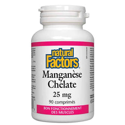 Natural factors manganèse chélate 25 mg