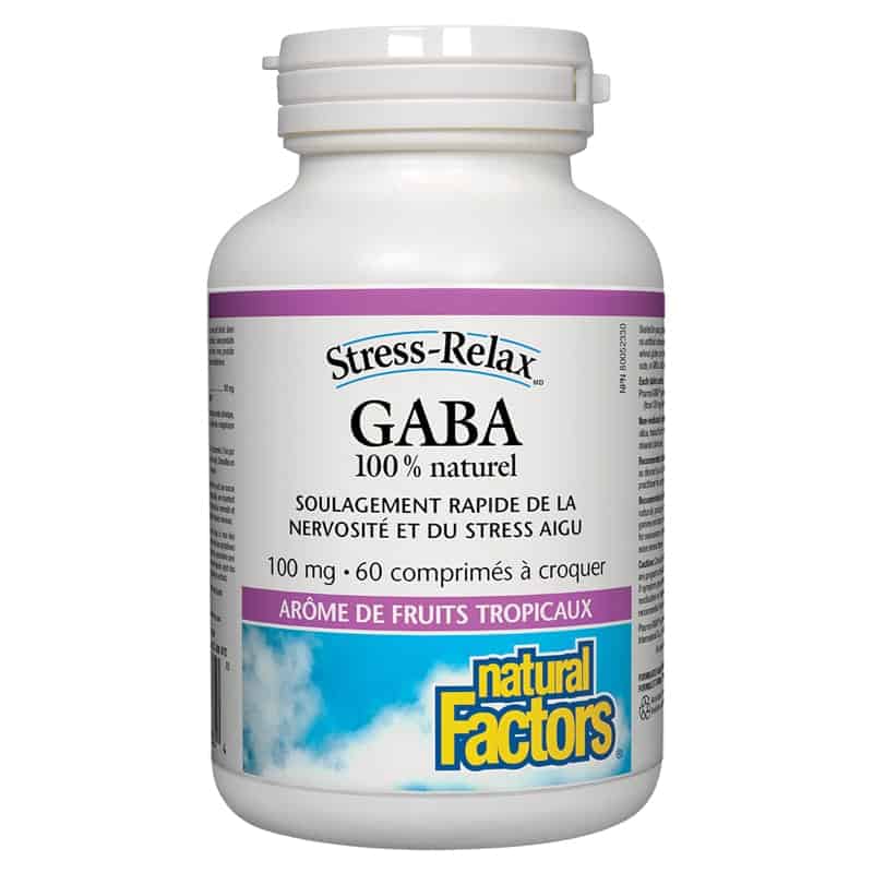 Natural factors stress relax gaba 100 mg croquer