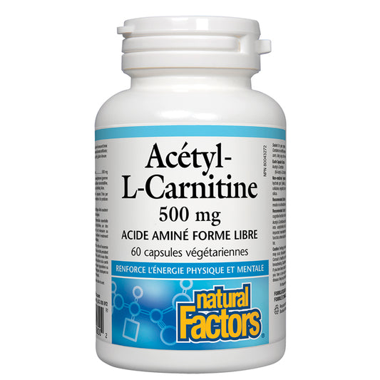 Natural factors acétyl l carnitine 500 mg