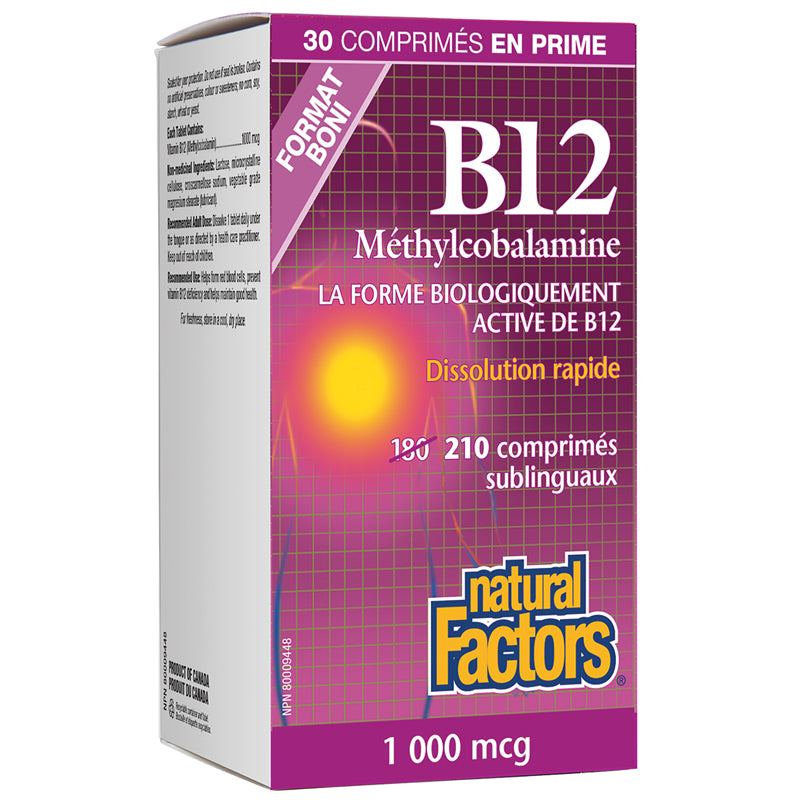 B12 Méthylcobalamine 1 000 mcg||B12 Methylcobalamin 1000 mcg