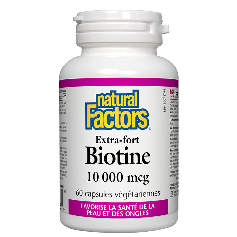 Natural factors biotine 10000 mcg extra fort 
