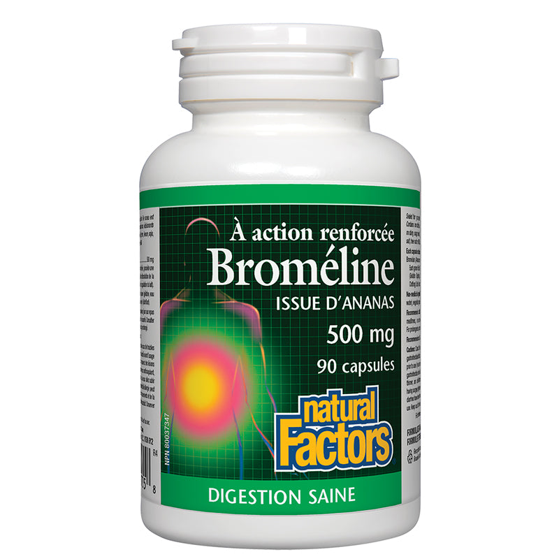Natural factors broméline issue d'ananas 500 mg