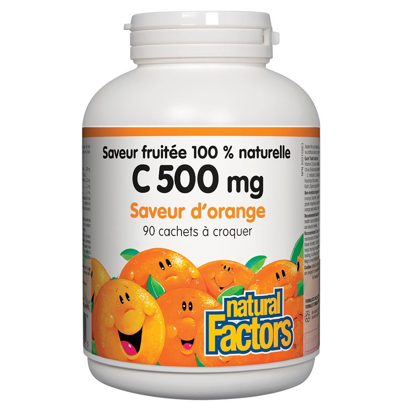 Natural factors c 500 mg saveur orange croquer