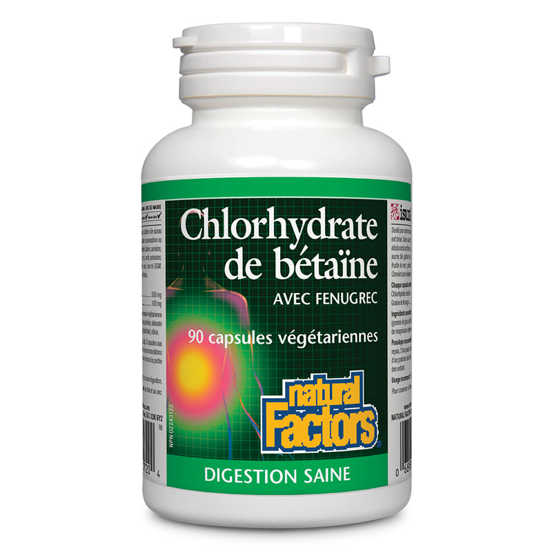 Natural factors chlorhydrate bétaïne fenugrec