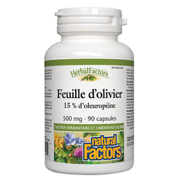 Natural factors feuille d'olivier 500 mg