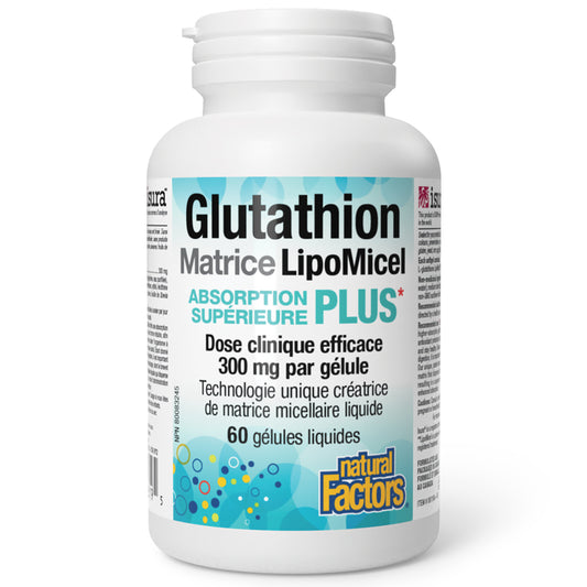 Natural Factors Glutathion Matrice LipoMicel     Antioxydant 