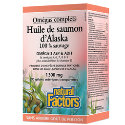 Natural factors huile saumon d'alaska 1300 mg