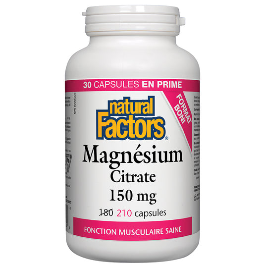 Natural factors magnésium citrate 150 mg