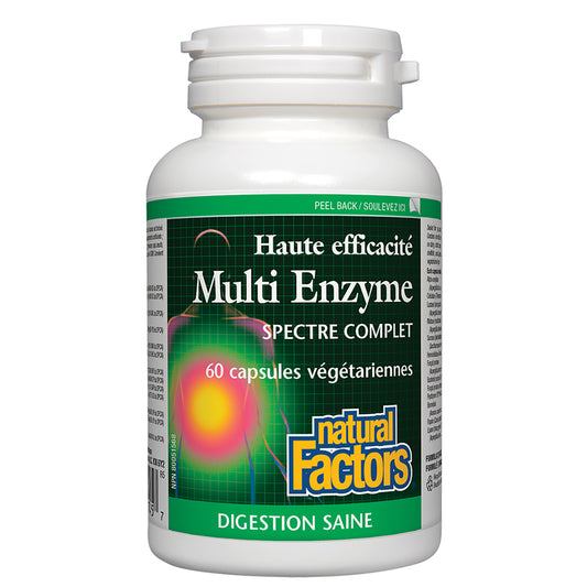 Natural factors multi enzyme haute efficacité