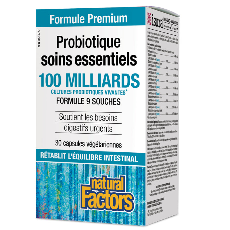 Natural factors probiotique soins essentiels 100 milliards