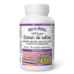 Natural Factors Stress-Relax Extrait De Safran 28 mg · 100 % Pur · Normalisé