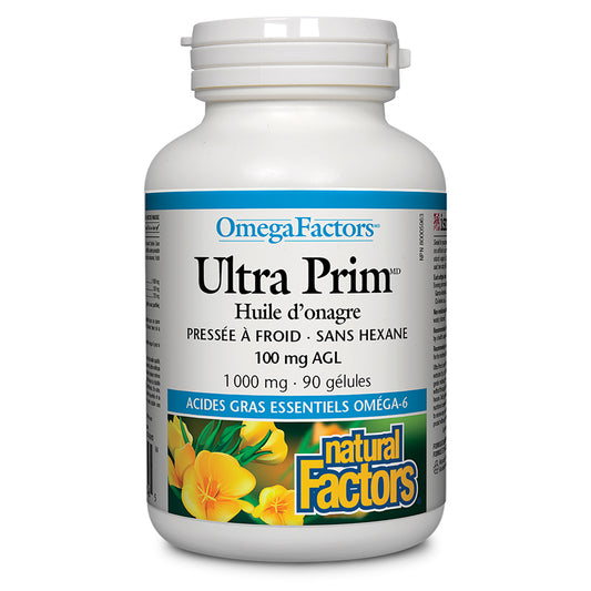 Natural factors ultra prim huile d'onagre 100 mg agl 1000 mg