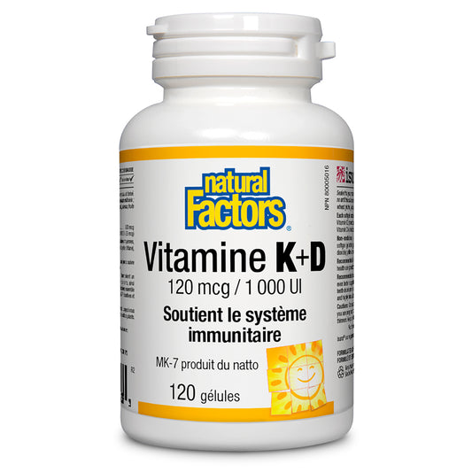 Natural factors vitamine k d 120 mcg 1000 ui