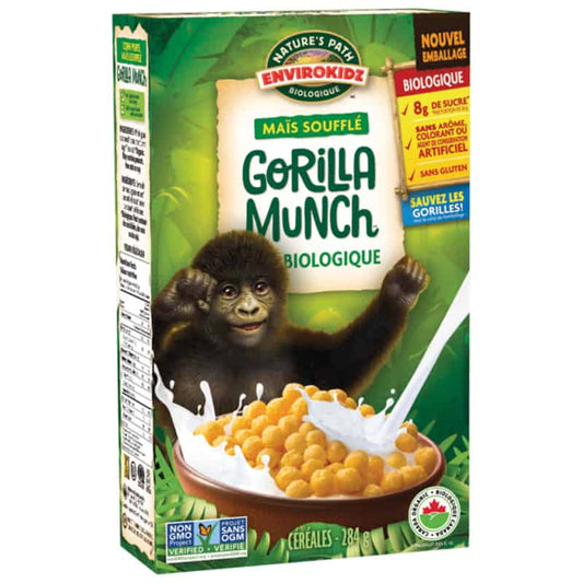 Céréales maïs soufflé Gorilla Munch bio||Gorilla Munch Corn Puffs EnviroKidz Organic Cereals