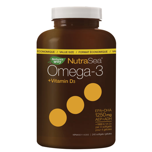 Nature's Way NutraSea Omega-3 + Vitamine D3 Arôme Citron